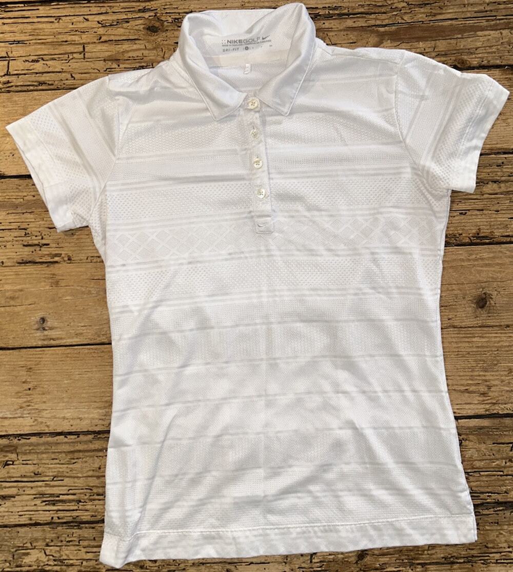 Nikegolf Women’s Size S White Dri-Fit Short Sleeve Collared Tank